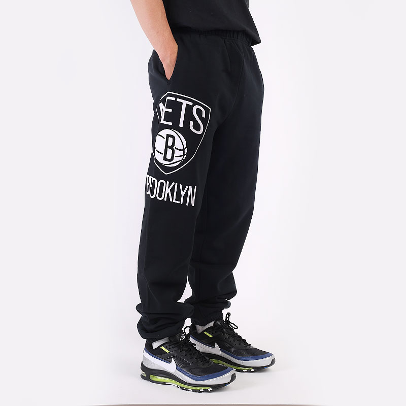 мужские черные брюки Mitchell and ness NBA Brooklyn Nets Pants 507PBRONETBLK - цена, описание, фото 3